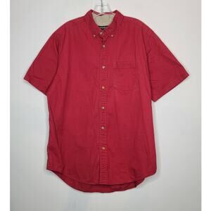 Eddie Bauer red short sleeve button down shirt - large